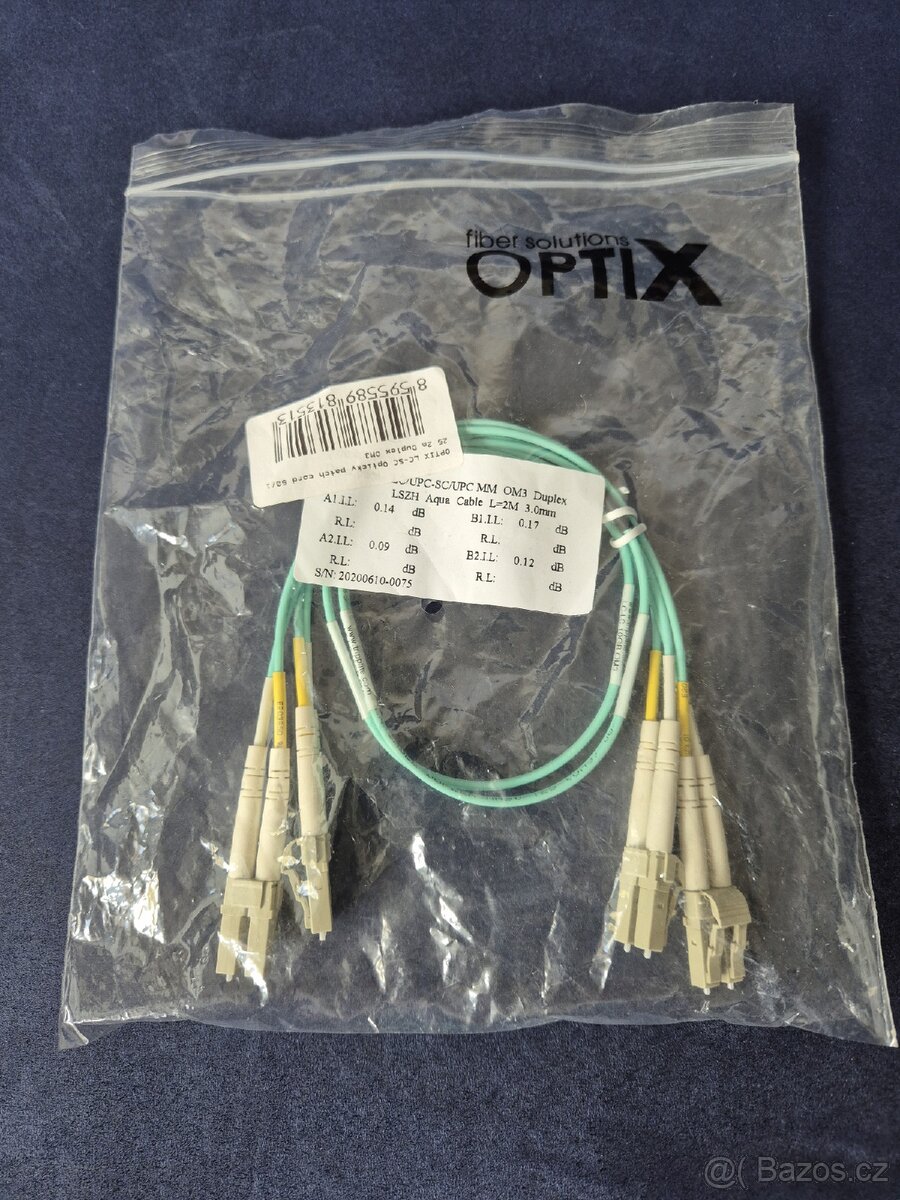 Optický kabel - OPTIX LC-SC Duplex 2m