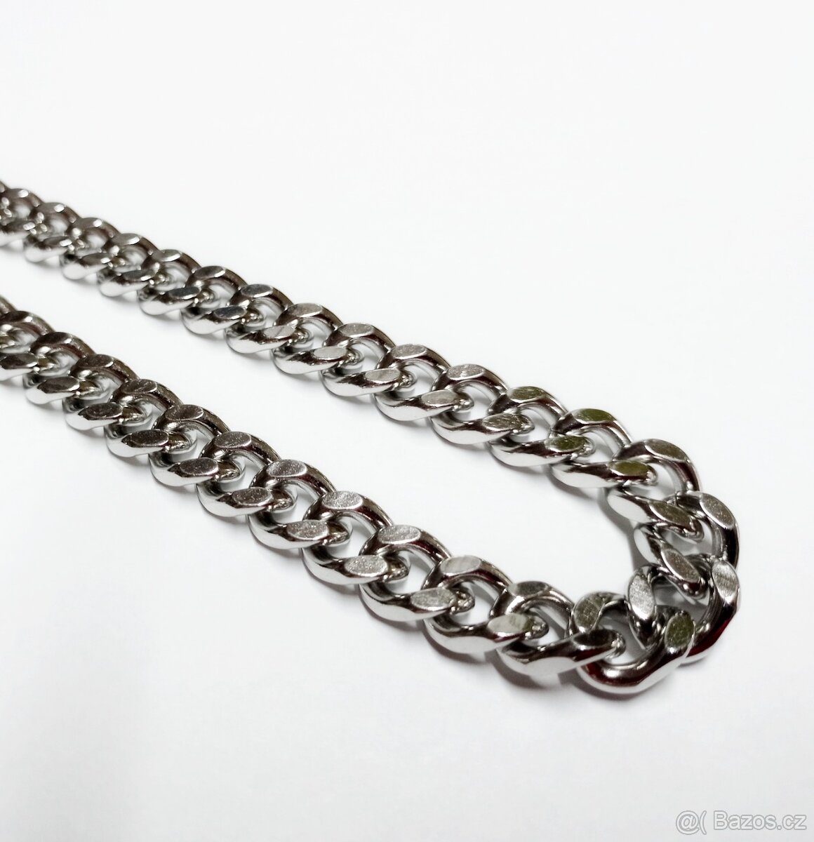 NOVÝ silný pánský náhrdelník Pancer Silver steel š. 12 mm