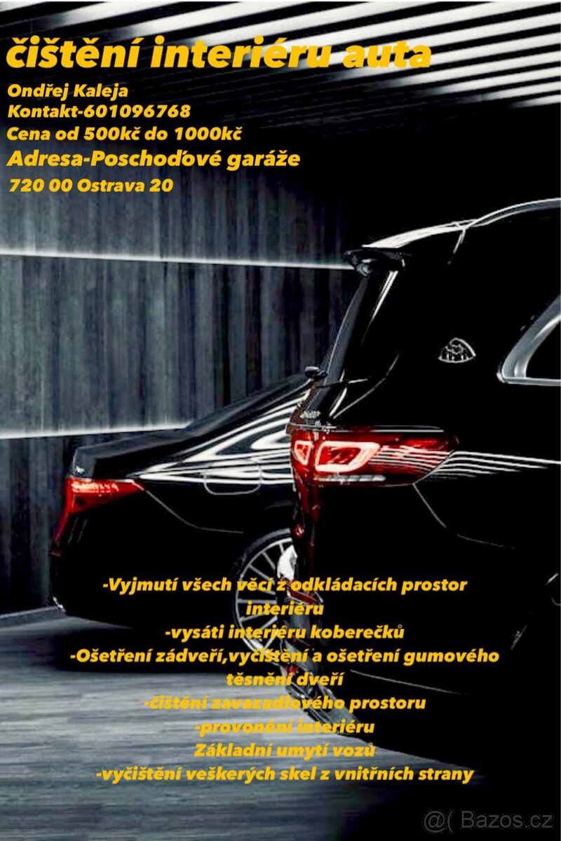 Čistění interiéru aut