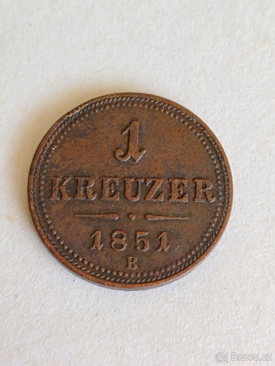 1 krejcar 1851 B
