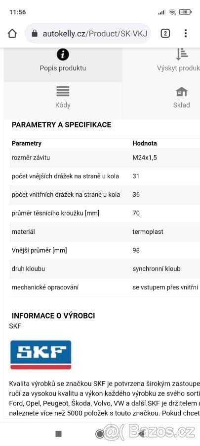 Prodám nový kloub na Renault master 3