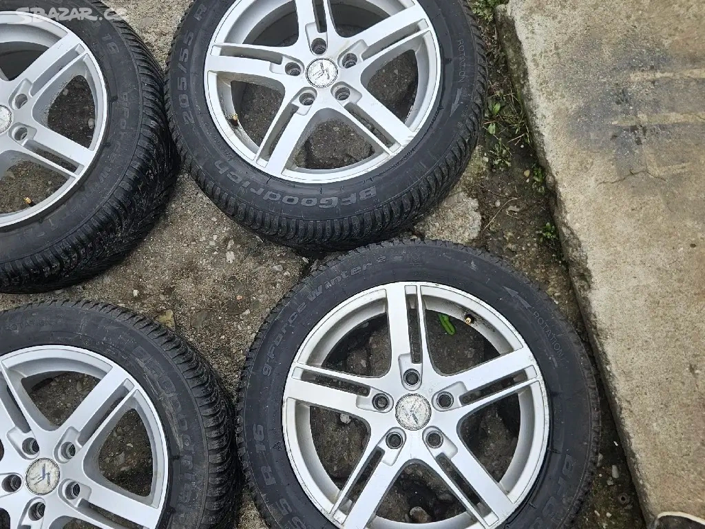 Alu kola r16 5x114,3 LFWorks. Krásná zimní 205/55
