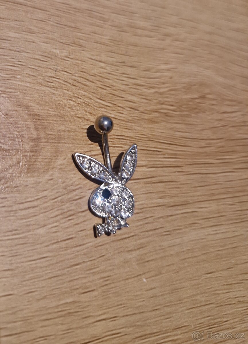 piercing břicha do pupíku třpytivý ocel králíček playboy