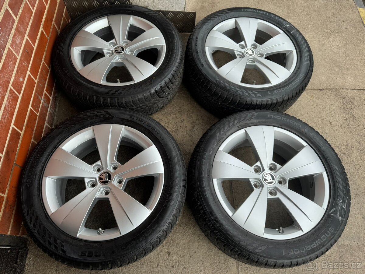 Alu 17" 5x112, škoda TRITON zimní 80%, SUP3 TMPS TOP