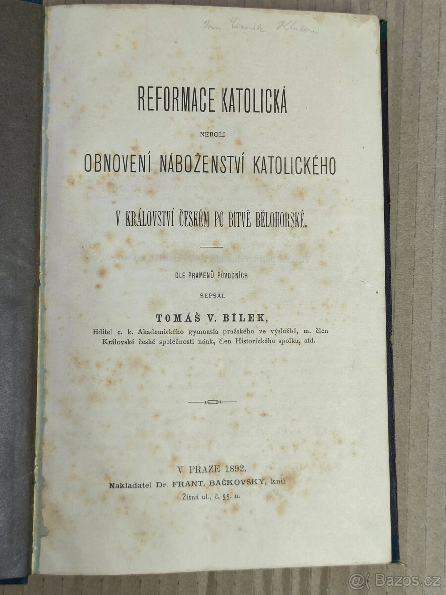 Reformace katolická Tomáš V. Bílek
