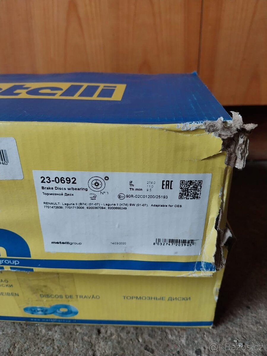 Brzdové kotouče renault laguna zadní