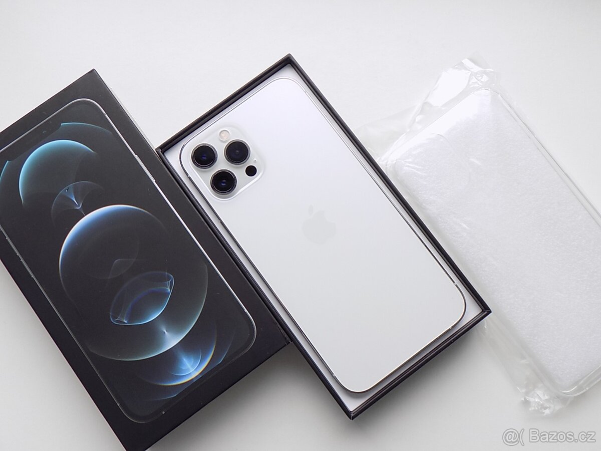 APPLE iPhone 12 Pro Max 128GB Silver - ZÁRUKA - JAKO NOVÝ