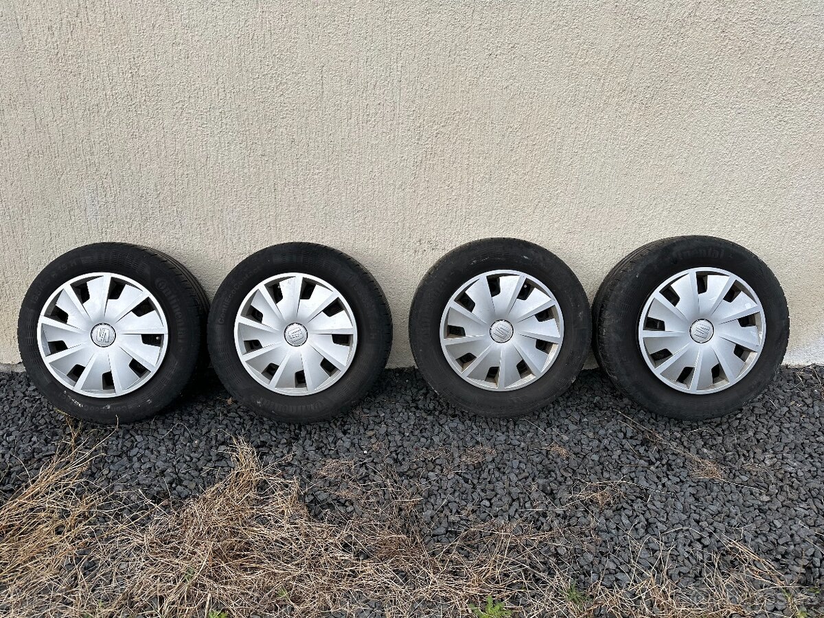 Kola 15" 5 X 112 + pneu + orig. poklice Seat, VW