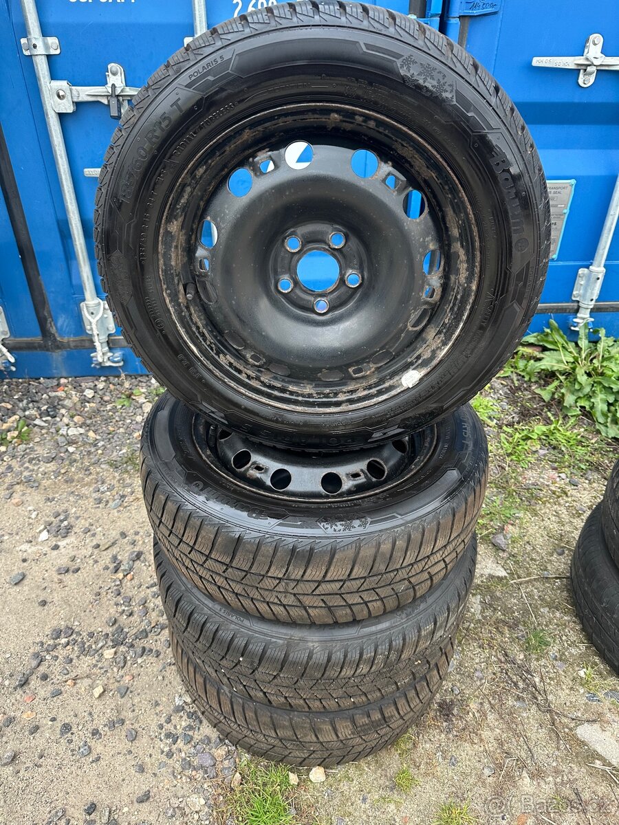 Originál plechové disky Škoda 5x100 r15 + zimní pneu