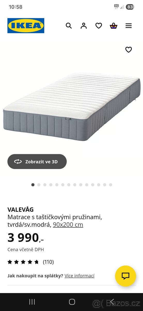 80 x 200 cm + rošt,výška 20 cm