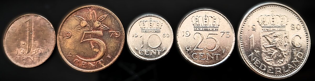 Sada nizozemských mincí - 1 cent - 1 gulden 1950 - 1980