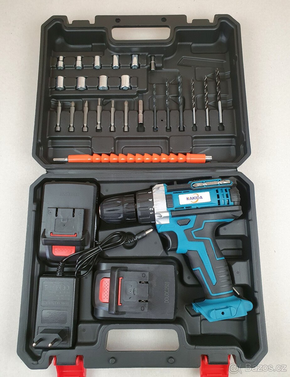 Aku vrtačka 21V NAKIDA 24pcs