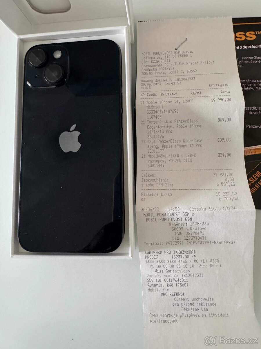 Moc pekny Apple iPhone 14 128GB Black CZ