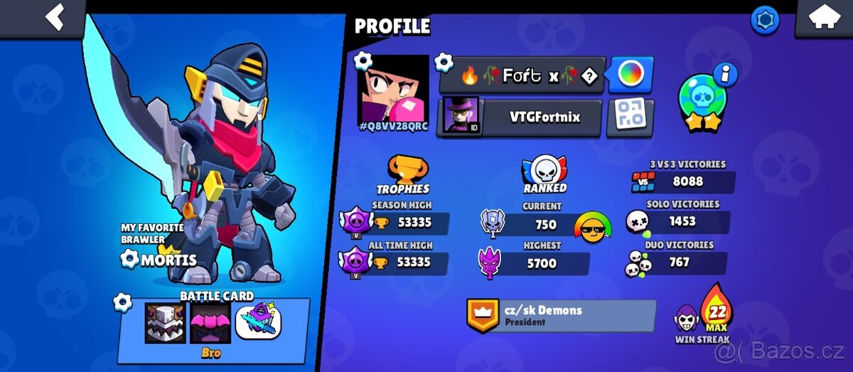 Prodám Brawl stars učet