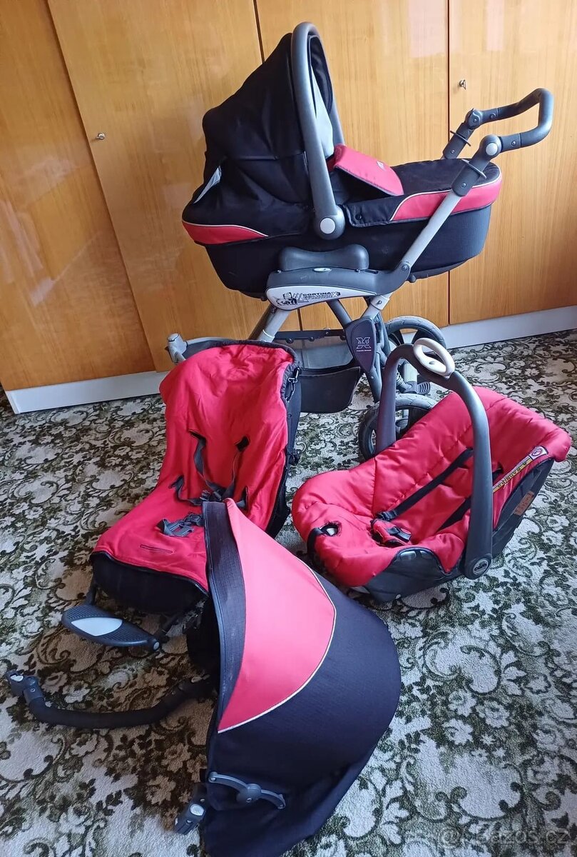 Kočárek trojkombinace CAM Cortina vč. 2 fusaků EMITEX a přís