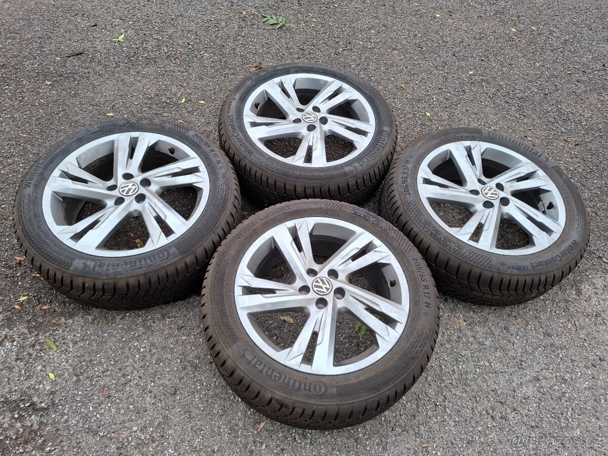 Orig. zimní alu 5x100 - VW - Continental 205/55 R17