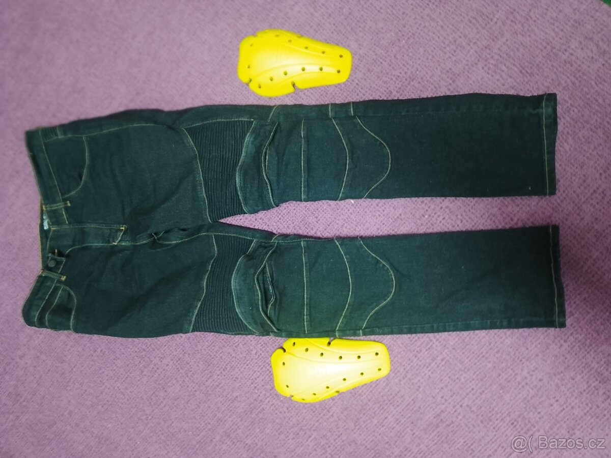 Prodám černé riflové moto kalhoty