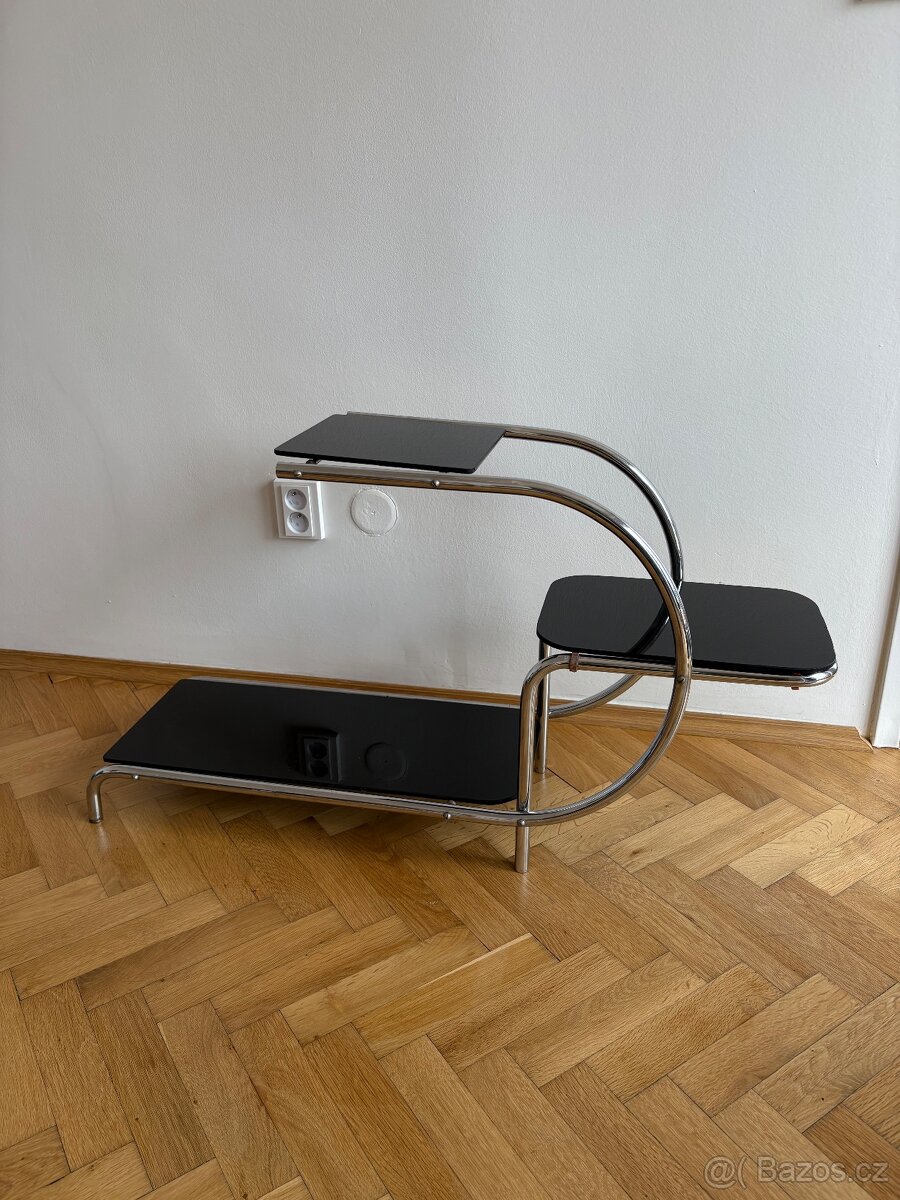 Kvetinovy stolek chrom, funkcionalismus