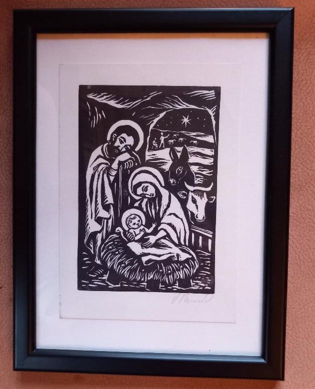 Narození Ježíška, grafika, vánoční motiv