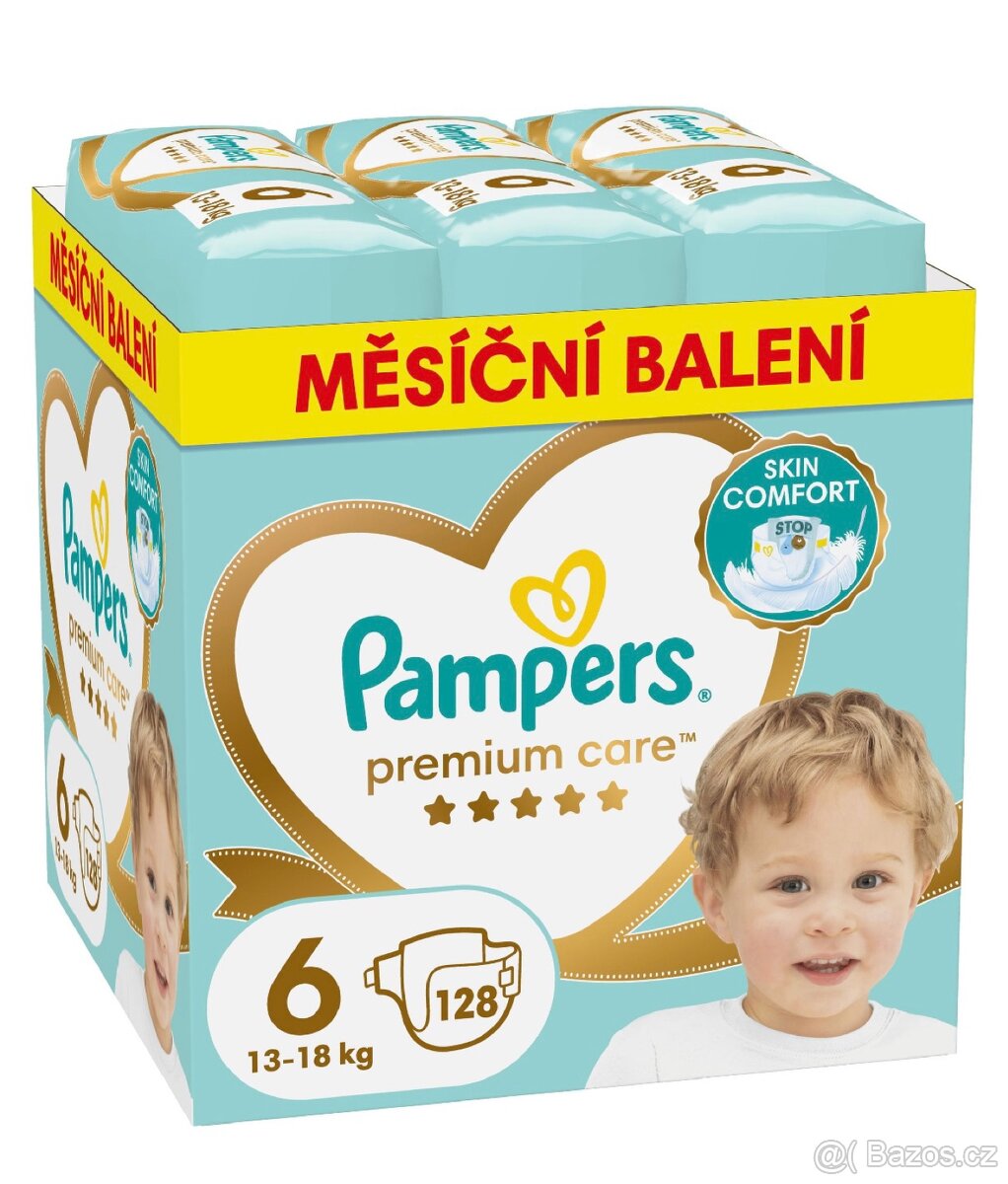 PAMPERS Premium Care Vel. 6 (128 ks)