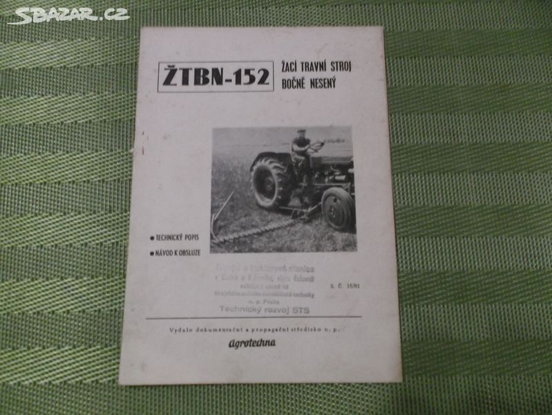 Travní žací stroj bočně nesený /pouze kopie/