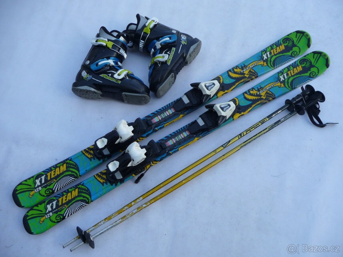 45. Detske lyže TECNO - 120cm + boty NORDICA 37eu + hole SET