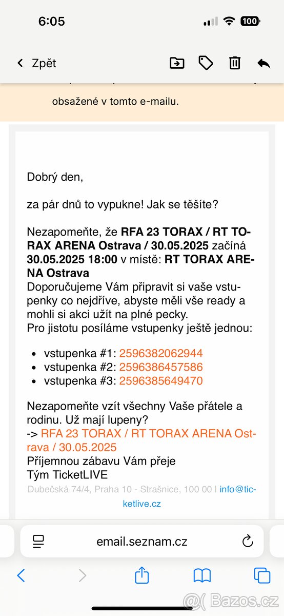 RFA 23 lístky