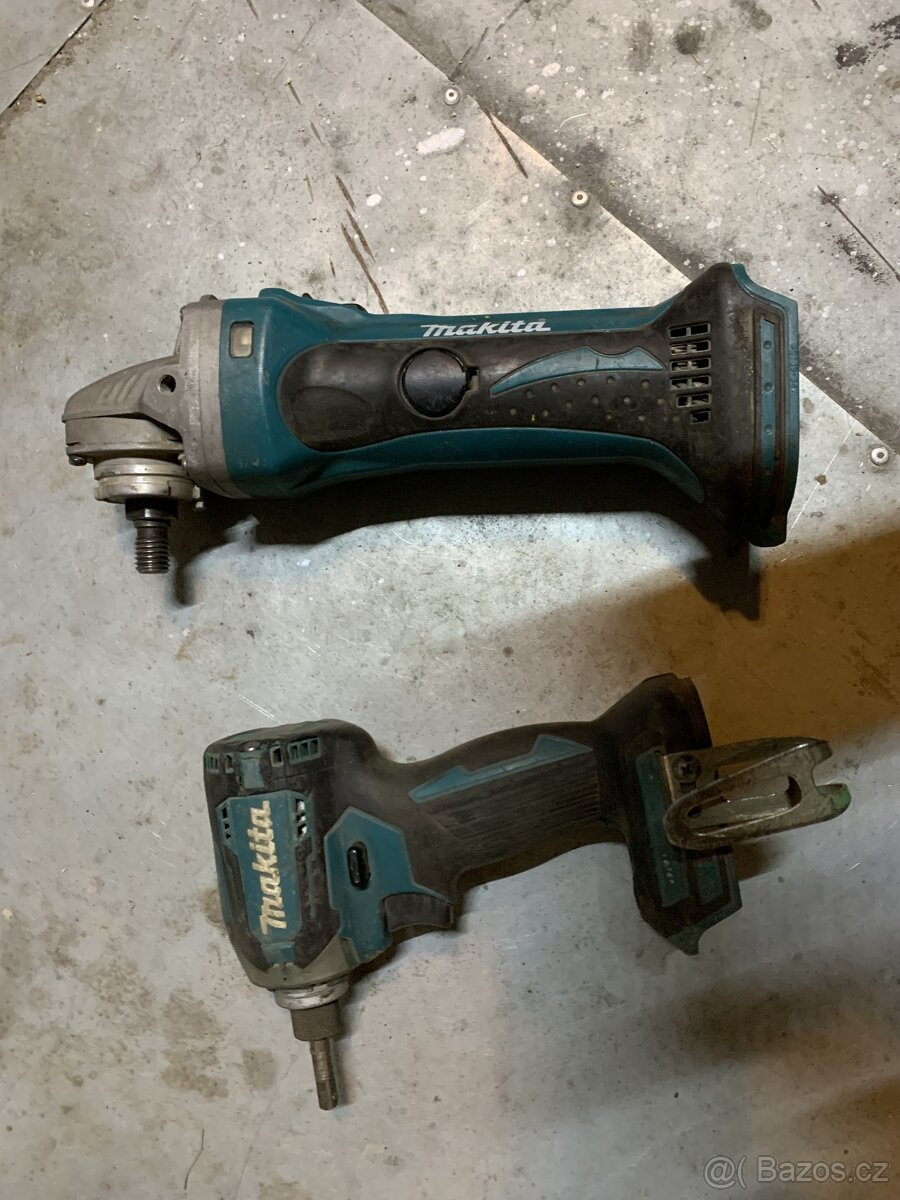 Prodám aku brusku 115mm aku rázový utahovak dtd 170 makita