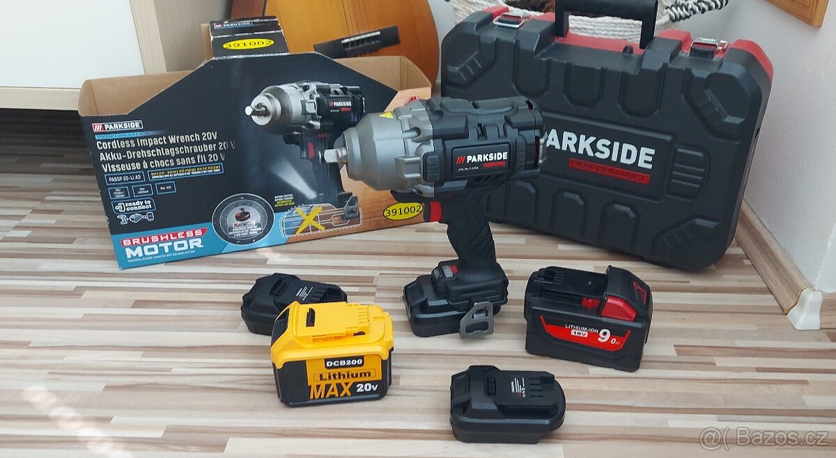 Aku Redukce DeWALT 18V/ Milwaukee,pro nářadí PARKSIDE 20V.