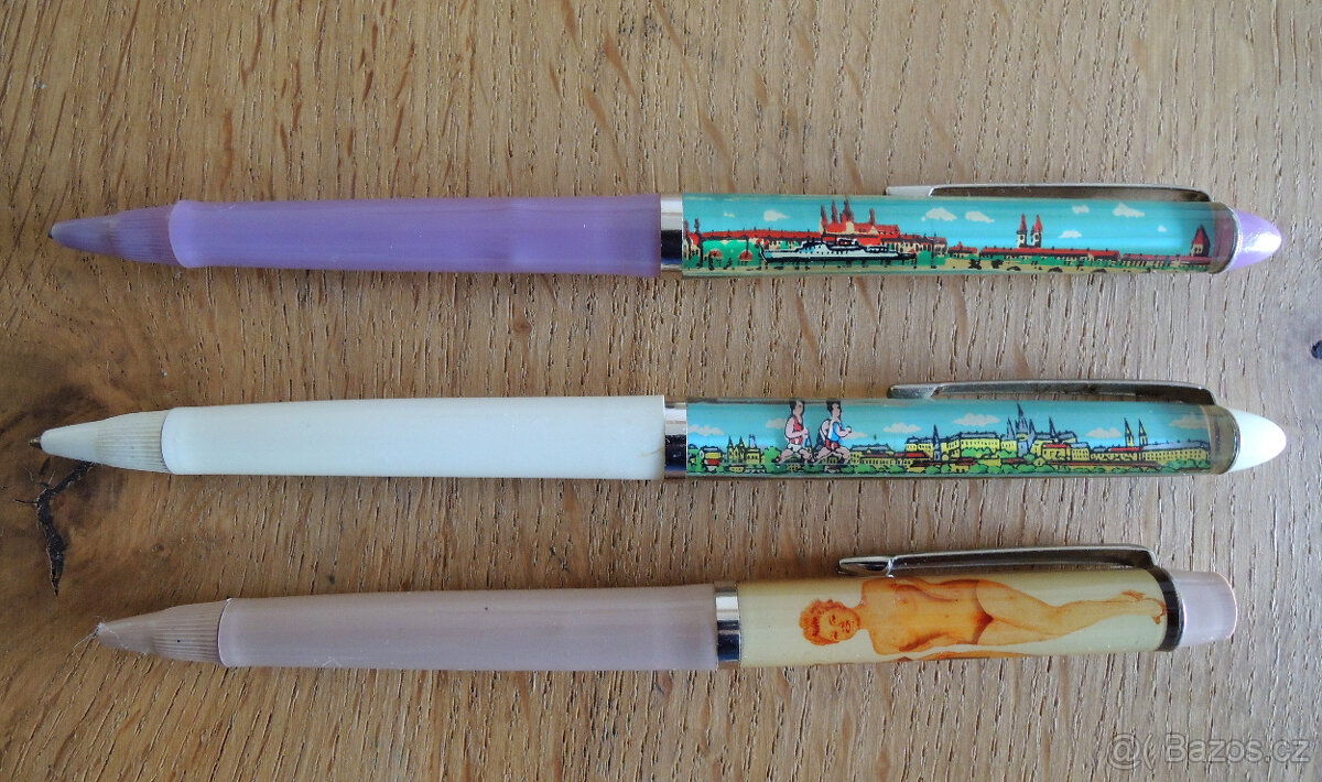 Retro propisky Spartakiáda svlékaci 3ks retro pero