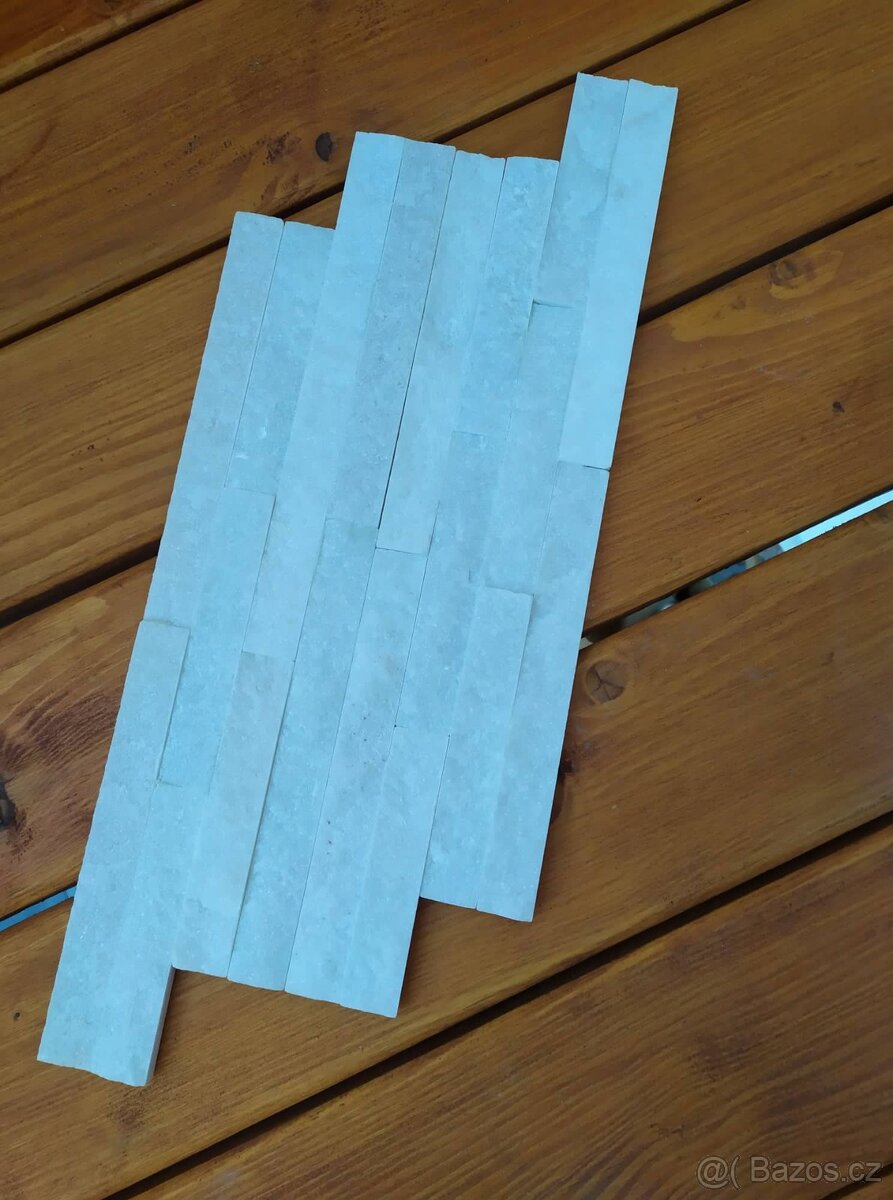 Obklad-přírodní kámen bílý 40x10cm