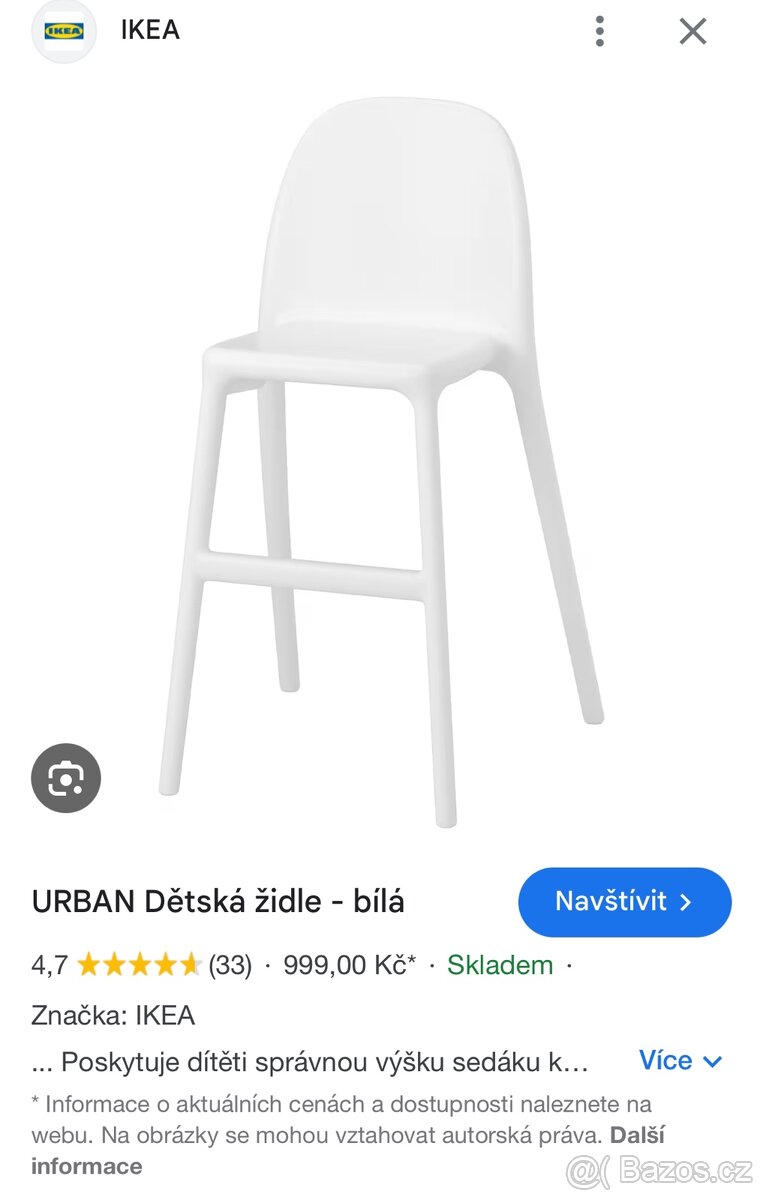 IKEA Urban vysoká dětská židle