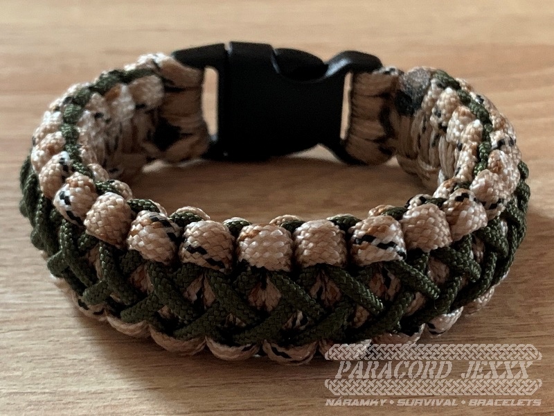 PARACORD náramek (18 cm) Desert Camo - oliv