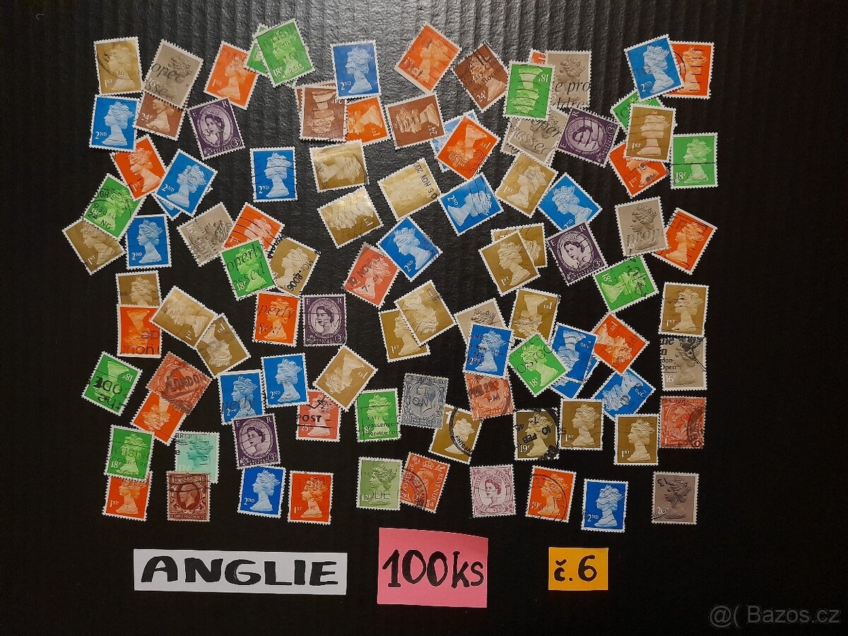 poštovní známky / ANGLIE  č.6  100ks
