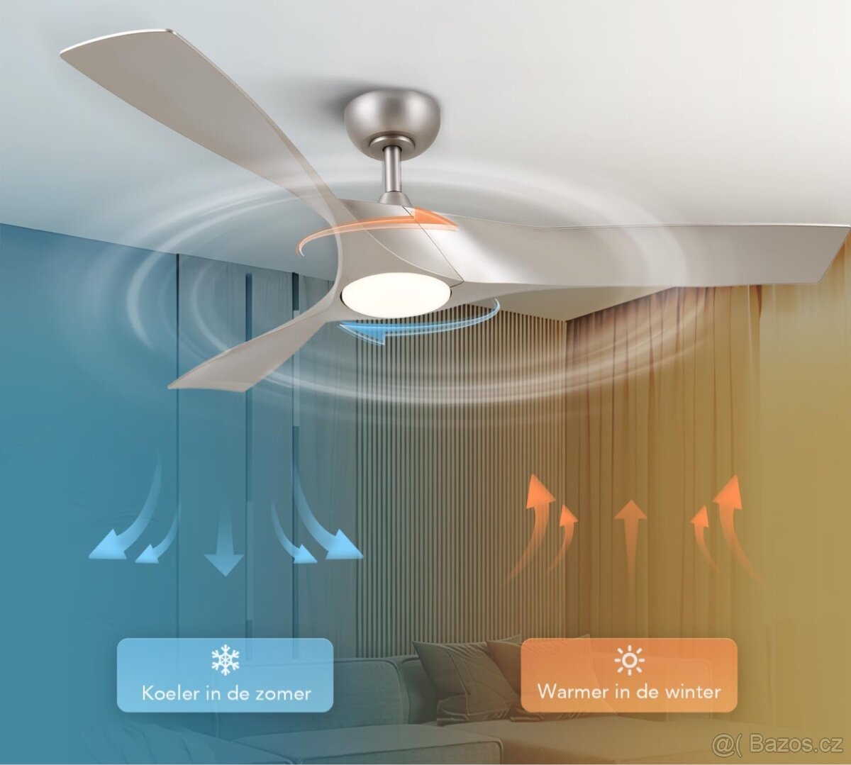 Stropní ventilátor VONLUCE 132 cm se LED světlem