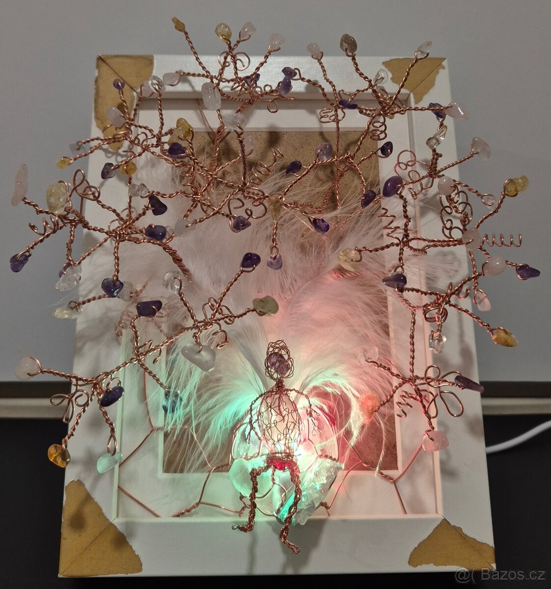 3D Strom života a štěstí v obraze s LED barevným na stůl