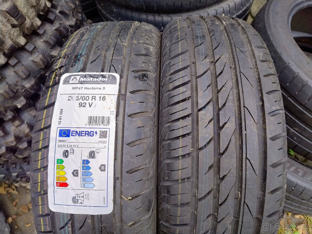 Nové letní Matador 205/60 16"