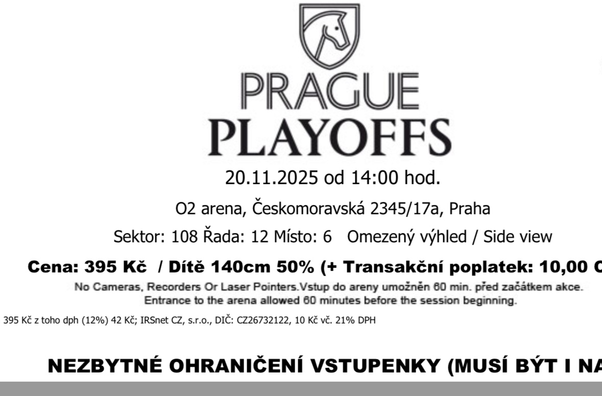Prague playoffs, globál champions ČT 20.11.