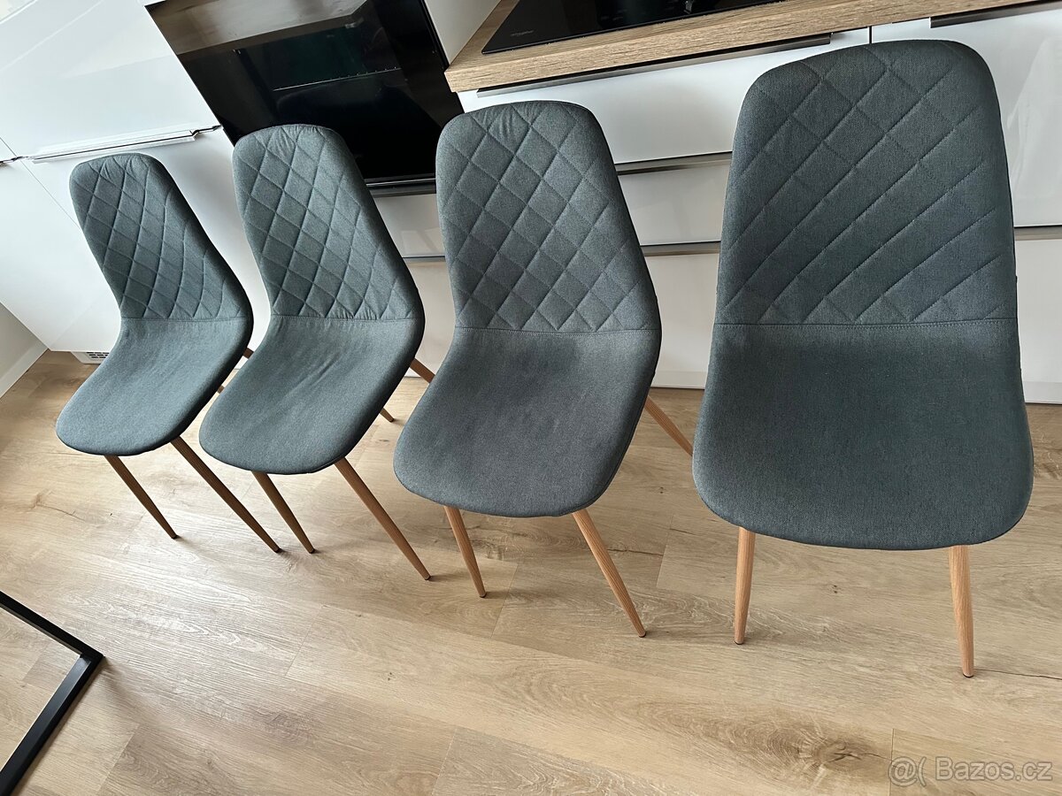 4x šedá jídelní židle