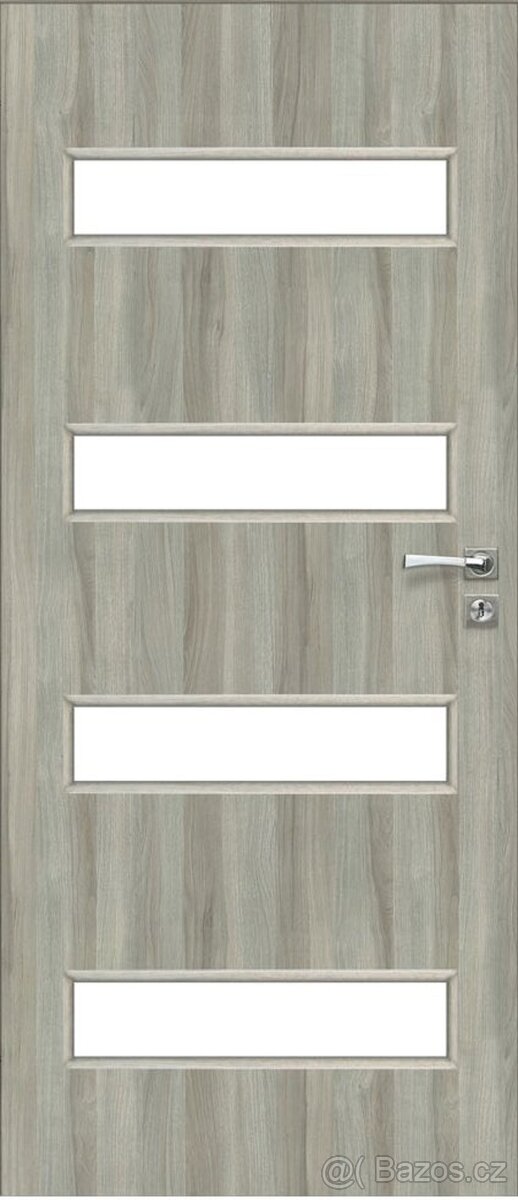 Dveře interiérové - 80P- dub, prosklené, nové