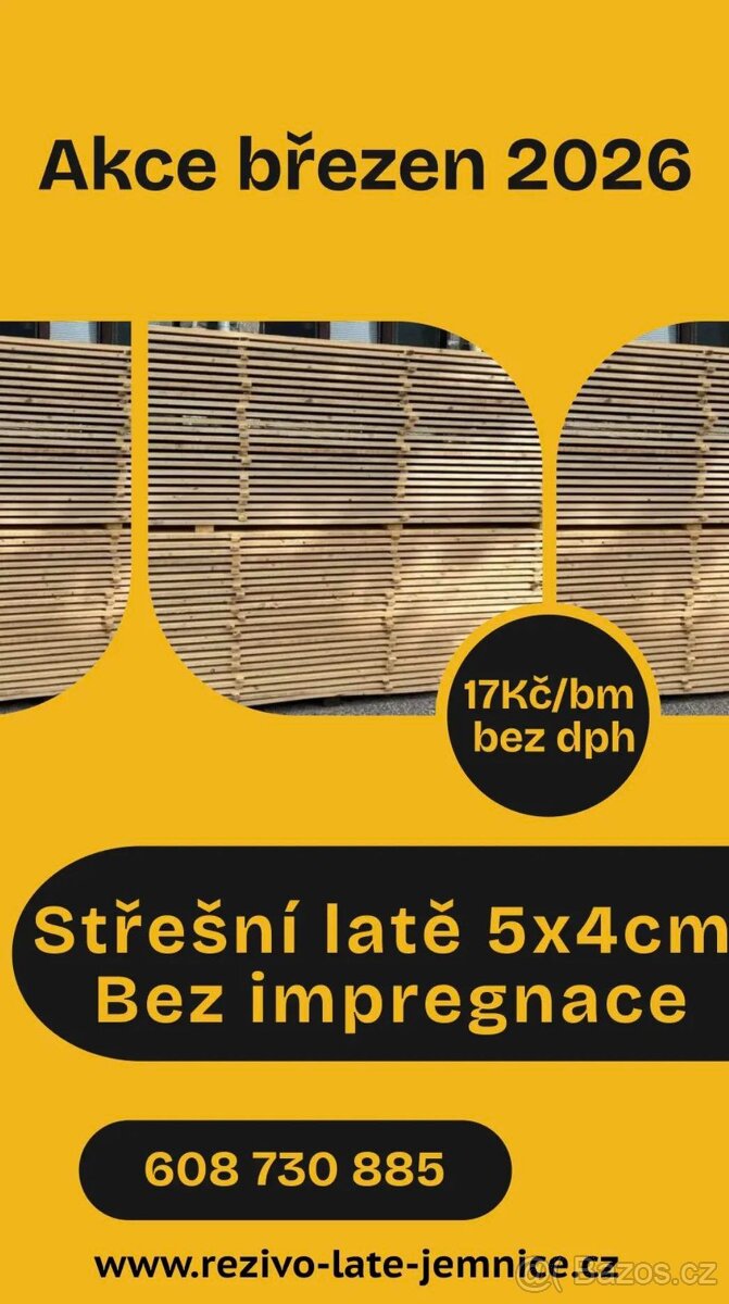 střešní latě SM 4m