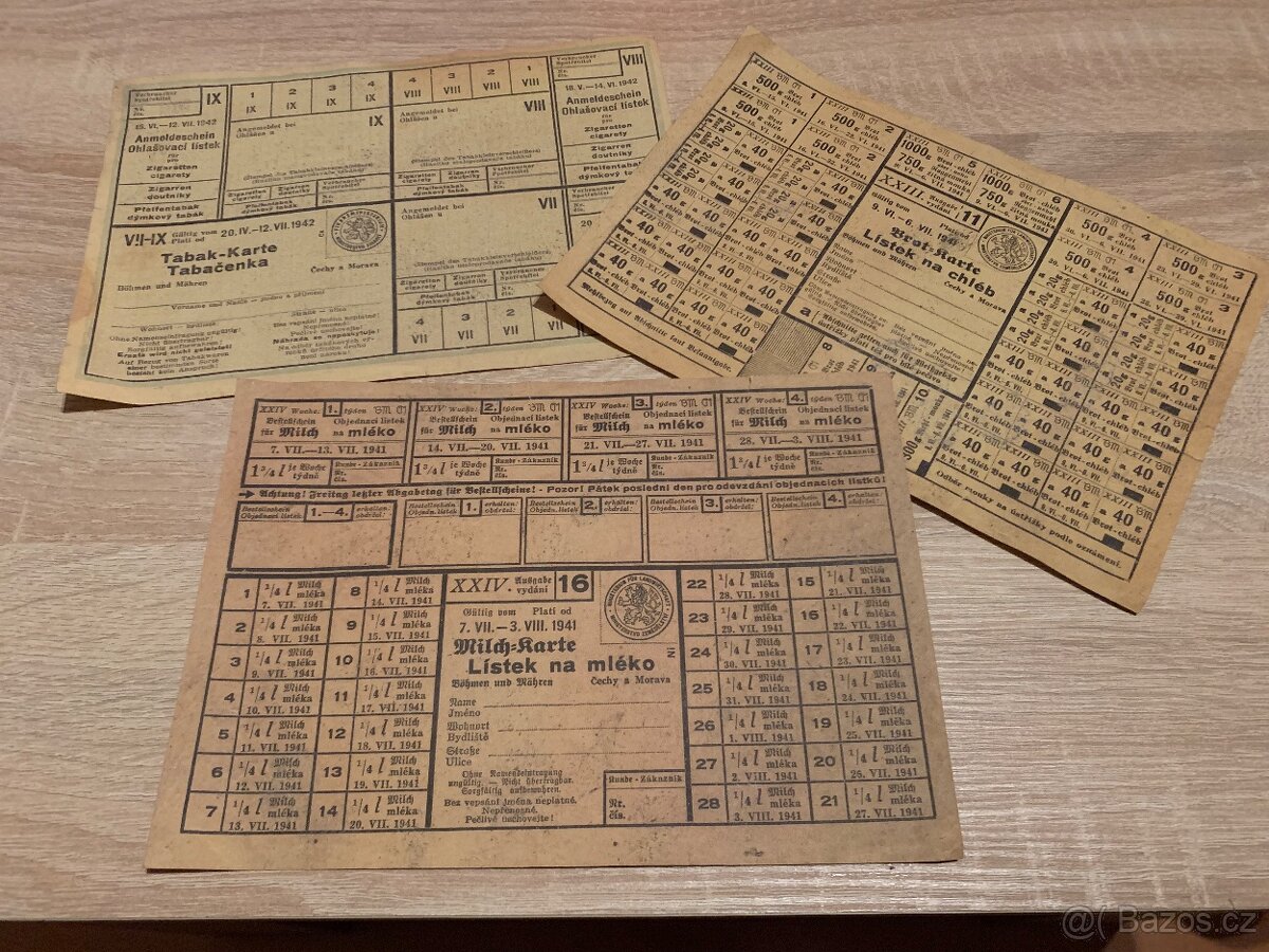 Potravinové lístky (3 ks)