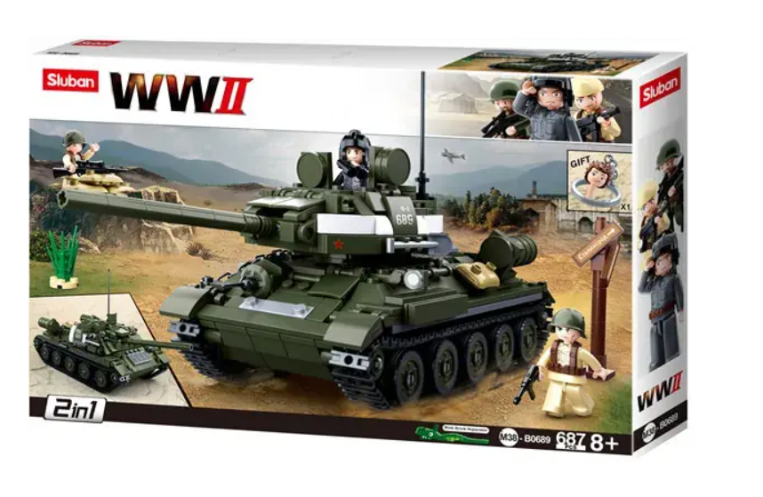 " le go" Sluban 2 v 1 WWII tank T 34/ 85