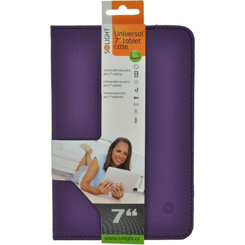 Pevné pouzdro / stojan na tablet 7, 2v1, fialové