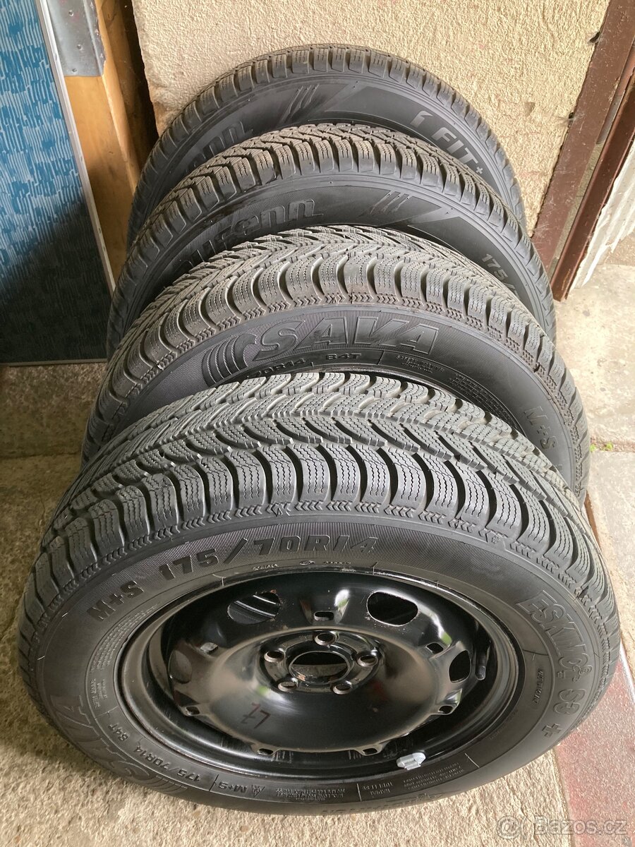 Zimní pneu + disky - 5x100 - 175/70 r 14