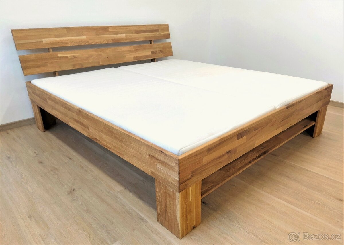 Nová postel dub masiv 180x200cm dvoulůžko