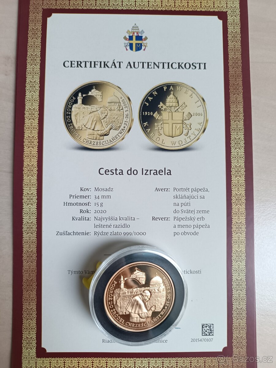 Papez Jan Pavel II. 5ks medajli