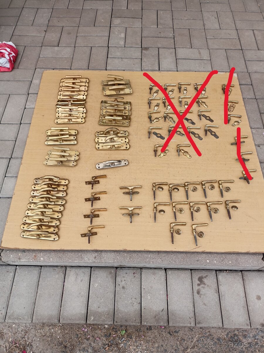 Mosazné kliky,kličky,kličky na okna,oliva,půloliva-1.