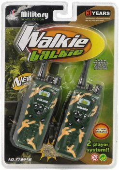 Vysílačky dětské vojenské plastové set 2ks na baterie Světlo