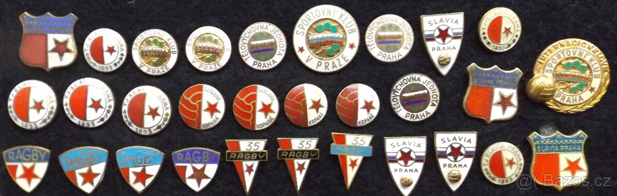 sportovní odznaky - Sparta, Slávia, Lokomotíva